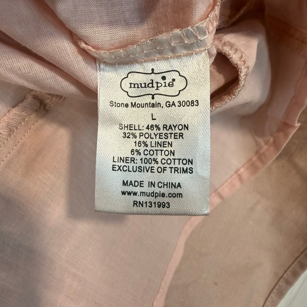 Mud Pie Nicolette Dress Blush Pink Tiered Sleeveless L NWT - Picture 5 of 10